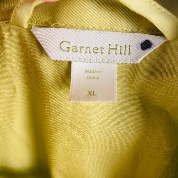 Garnet Hill Lime Green Cotton Double Breasted Belted Trench Coat Size‎ XL - Picture 6 of 6